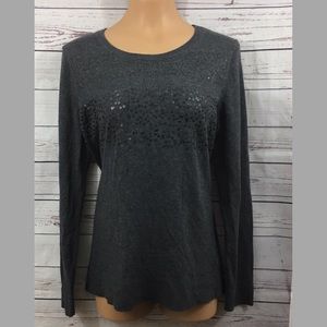 Banana Republic Grey Sequin Sweater